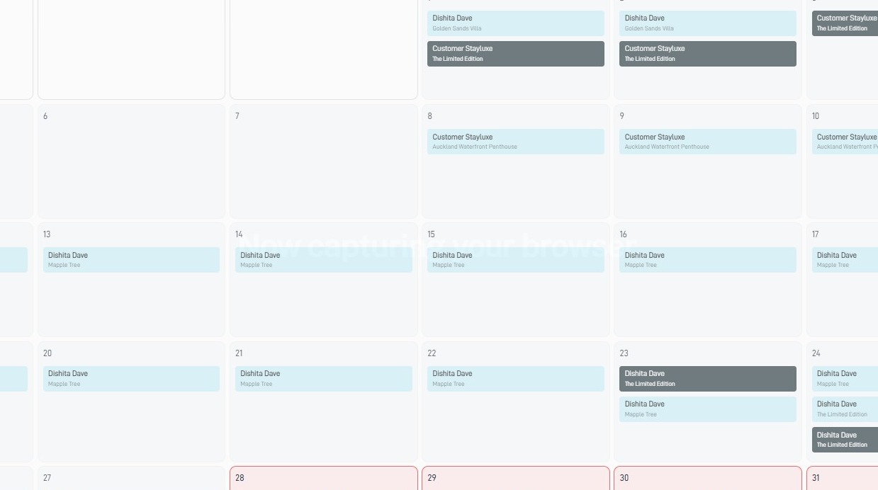 StayLuxe host calendar