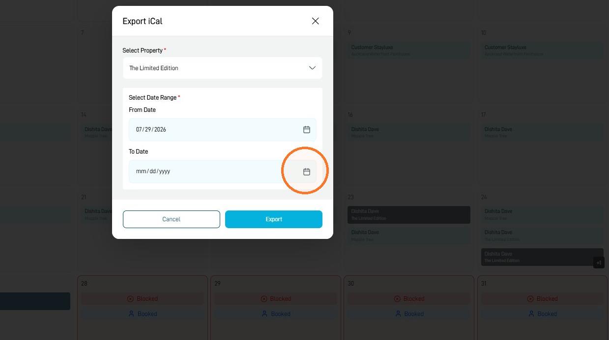 To Date field for iCal file export
